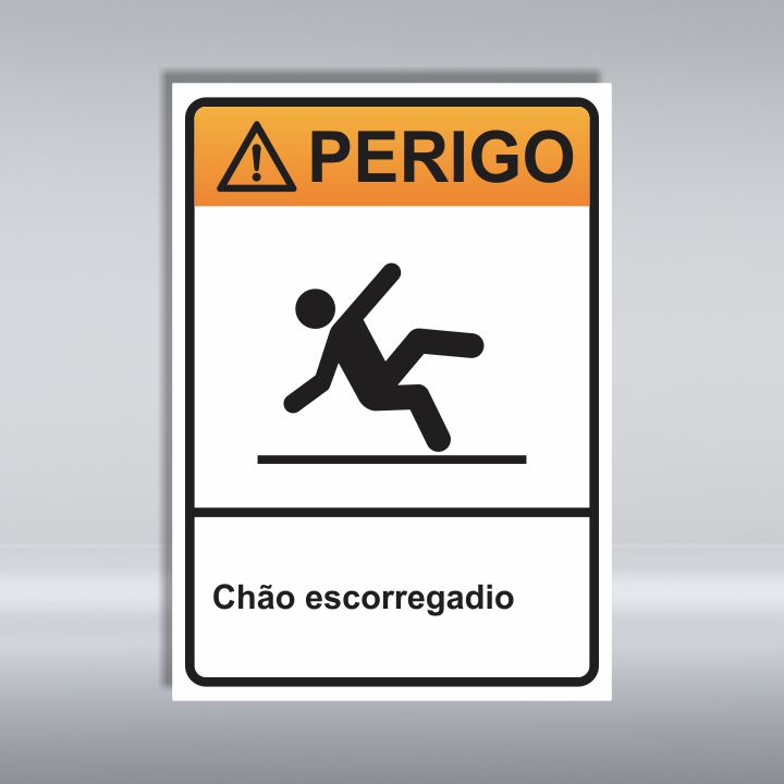 PLACA DE PERIGO | CHÃO ESCORREGADIO